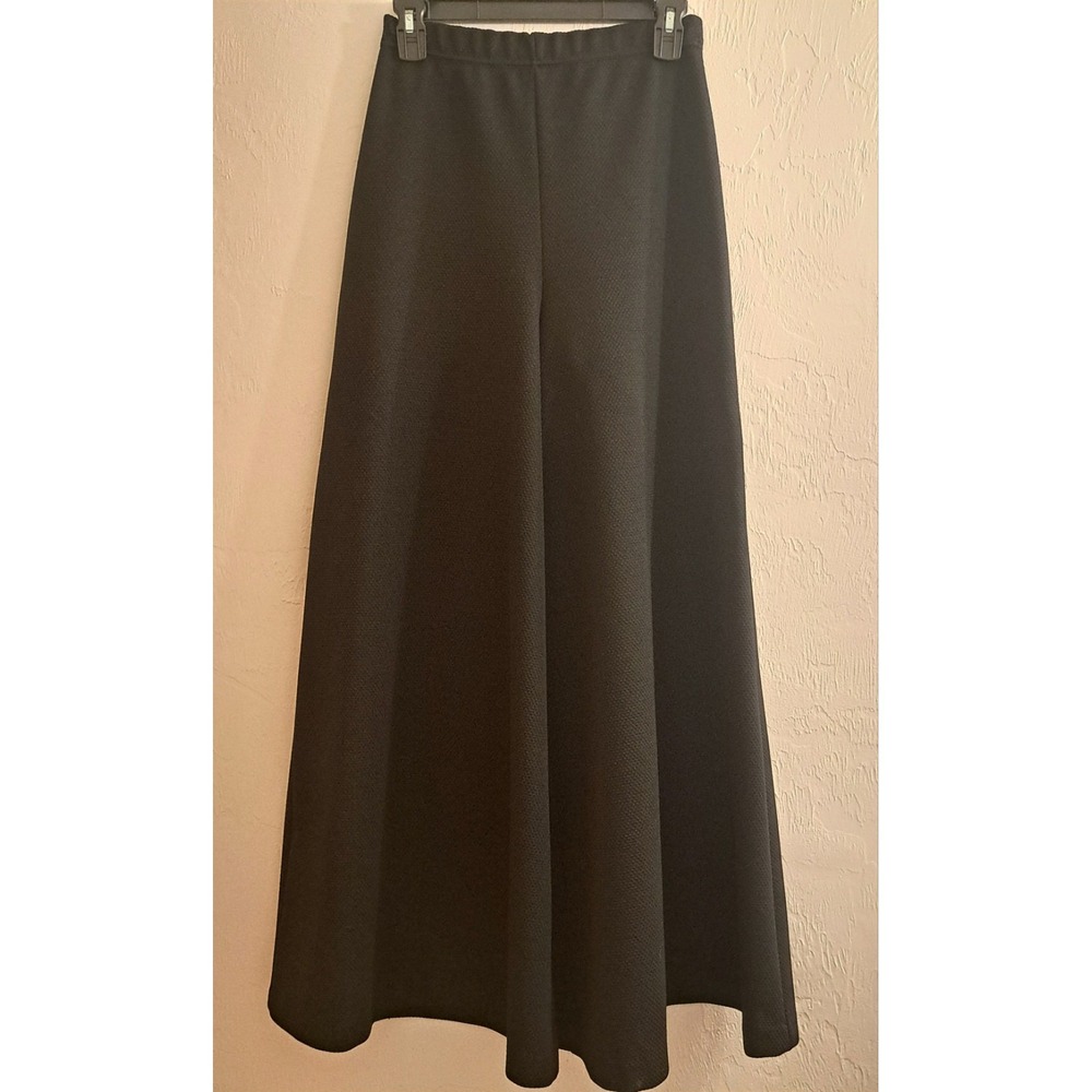Sears Vtg Blk Ultra Wide Leg Pants 10 Hippie Whimsigoth Dark Academia Monochrome